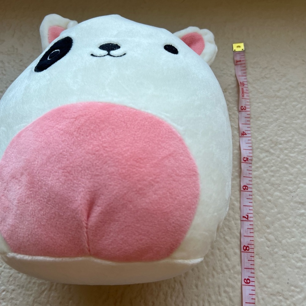 White Pink Terrier Dog Plush Toy - Picture 4 of 5